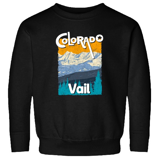Skiing Ski Vail Colorado Mountain State Rocky Mountains Tee Skiing Sweatshirts