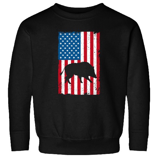 Hog Removal Technician Boar Hunting Wild vintages Pig US Flag Sweatshirts