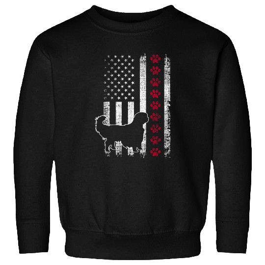 American Flag Cavalier King Charles Spaniel Dog 4th Of July 1 Sweatshirts