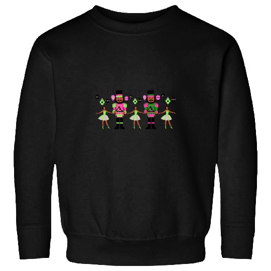African American Ballet Dancer Black Nutcracker Pink Green Sweatshirts