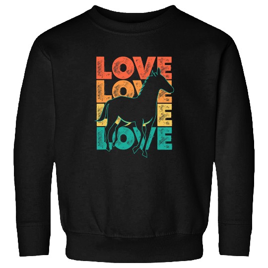 Horse Lover Cute Retro I Love Horse Theme Idea For Pony Lovers Sweatshirts