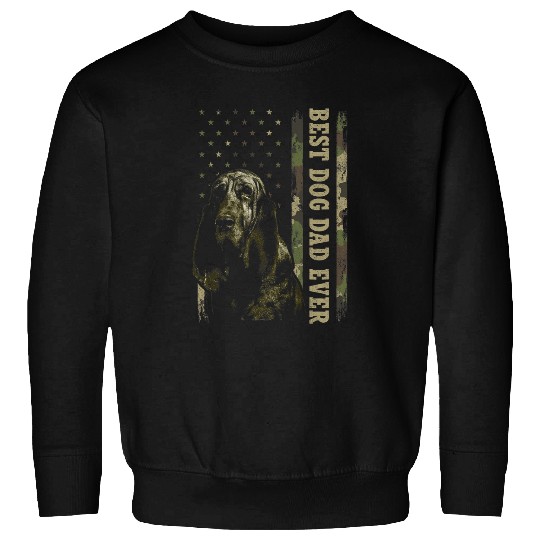 bests Bloodhound Dad Ever   Camo USA Flag Dog Dad Sweatshirts