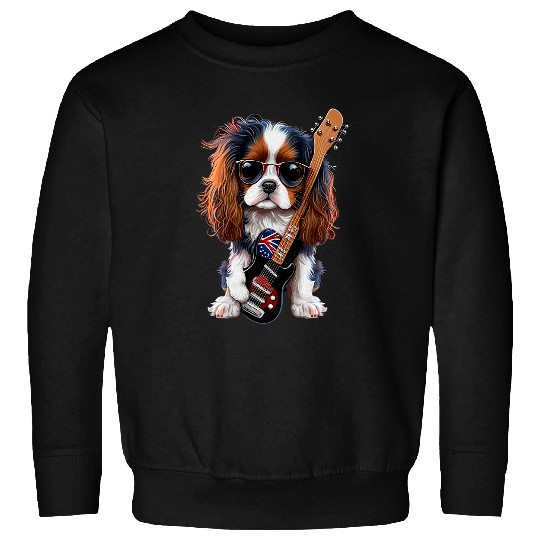 Funny Cavalier King Charles Spaniel Cute Ronk Roll Rocker Sweatshirts