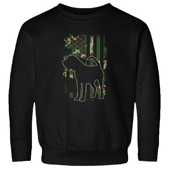 Bloodhound dog breed lover vintages US camouflage flag Sweatshirts