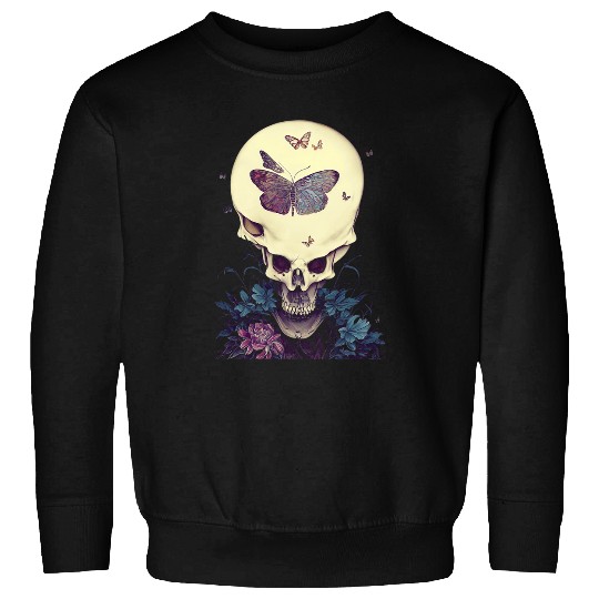 Dark Art Fairycore Skull Butterfly Skeleton Sweatshirts