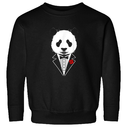 Funny Bear Tuxedo Panda With Black Tie Kawaii Panda Lovers Cute Bears Sweatshirts