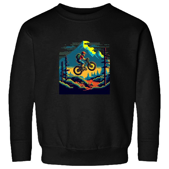 8 bit design Mountain Bike MTB Riding Downhill Biking Sweatshirts