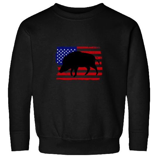 Hog Removal Technician Boar Hunting Wild vintages Pig US Flag 21 Sweatshirts