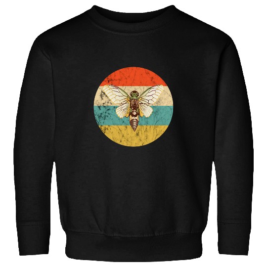 Cicada Insect Retro Sunset Magicicada Brood Cicada Swarm Sweatshirts