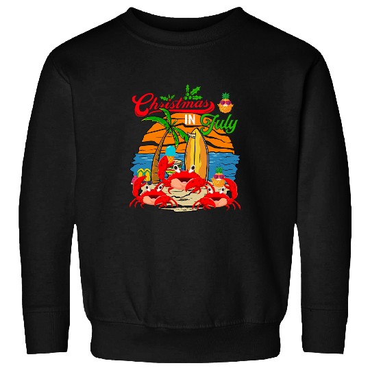 vintages Retro Christmas In July Three Cute Crabs Fisher Sweatshirts