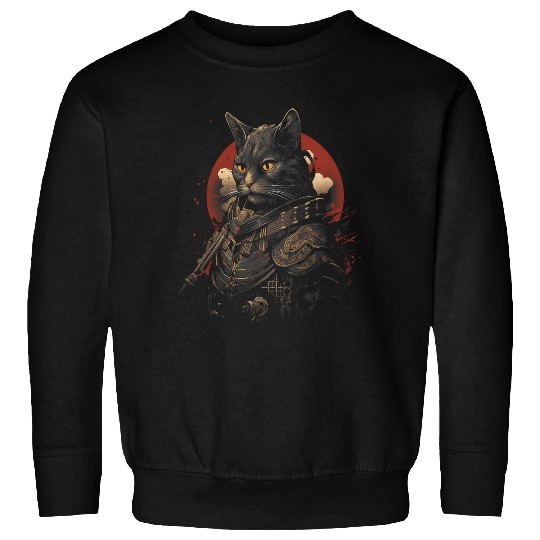 vintages samurai cat Japanese traditional art design Sweatshirts