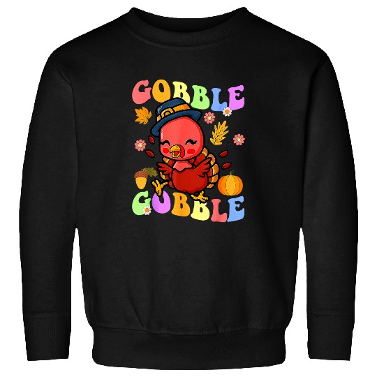 Lacrosse Gift groovy gobble gobble turkey pilgrim thanksgiving autumn Sweatshirts