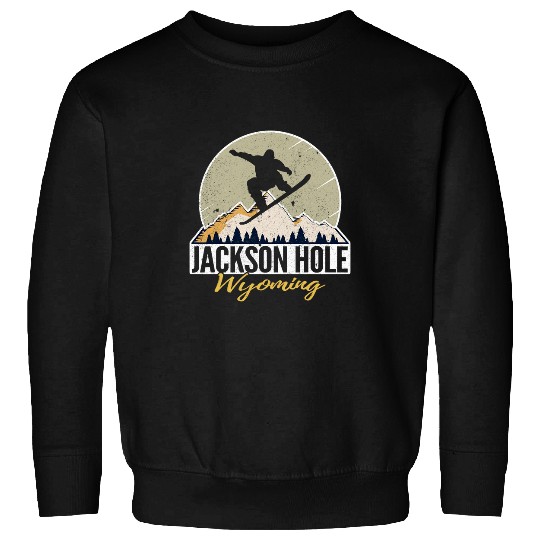 Skiing Ski Jackson Hole Wyoming Snowboarding Retro Mountain Vacation Sweatshirts