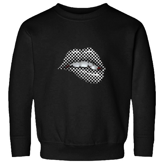 Cool Checkered For Women Girls Lip Checkerboard Car Racing 21 Sweatshirts