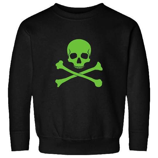 Green Skull and Crossbones Pirate Sweatshirts