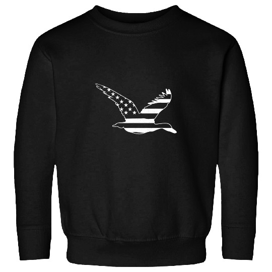 Duck hunting silhouette style of FLAG art Sweatshirts