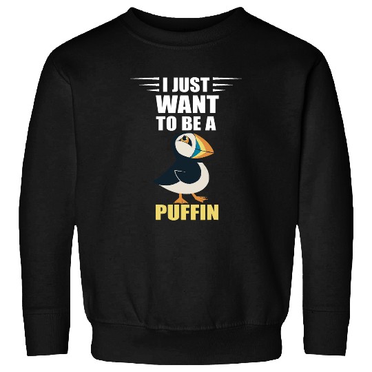 I Just Want To Be Seabird Lover Iceland Animal Puffin Sweatshirts