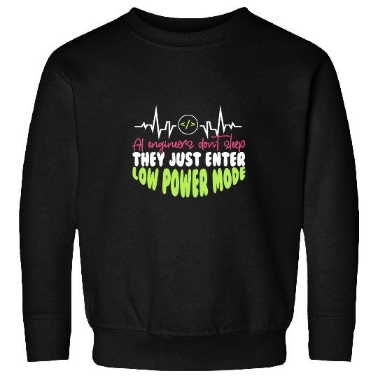 Lacrosse Gift Artificial Intelligence AI Low Power Mode No Sleep Sweatshirts