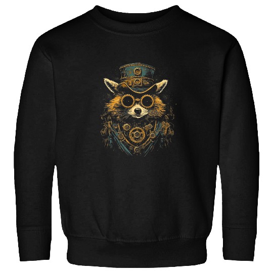 Raccoon Pet Steampunk 19th Century Racoon Scifi Graphic 10 Sweatshirts