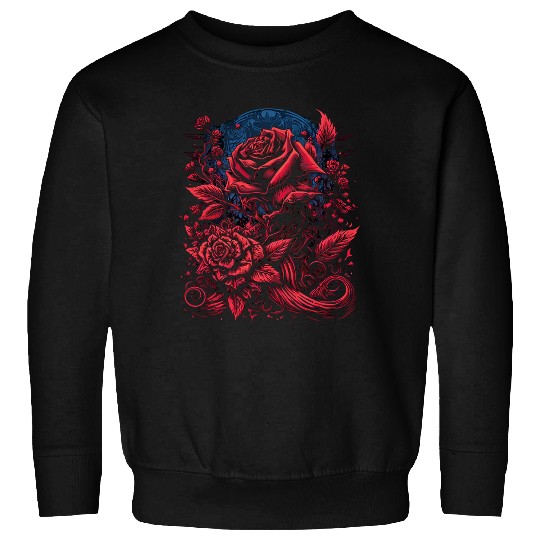 Rose Red Flower Gothic Tattoo occult Sweatshirts