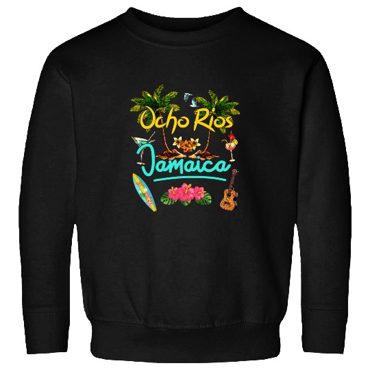 Surf Life Ocho Rios Jamaica Beach Summer Palm Surf Sun Set Palm Trees Sweatshirts