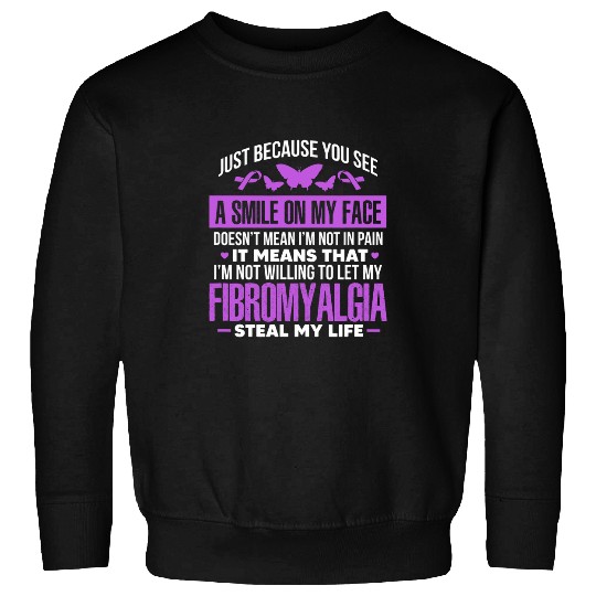 Fibromyalgia Fibro Warrior Purple Ribbon Butterfly Sweatshirts