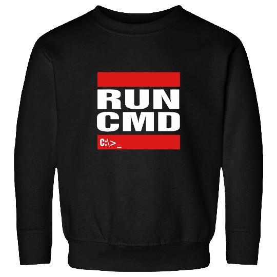 Run CMD Computer Programming Coder Tech Geeky Sweatshirts