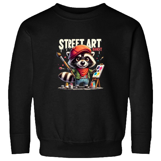 Raccoon Pet Street Art Raccoon Graffiti Style Urban Raccoon Opossum Sweatshirts