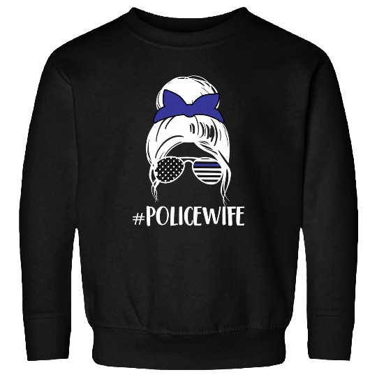 Thin Blue Line Proud Police Wife Law Enforcement Officer Sweatshirts
