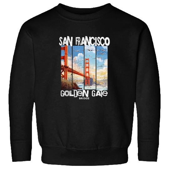 San Francisco Golden Gate Bridge CA Blue Sky Iconic Fog City Sweatshirts