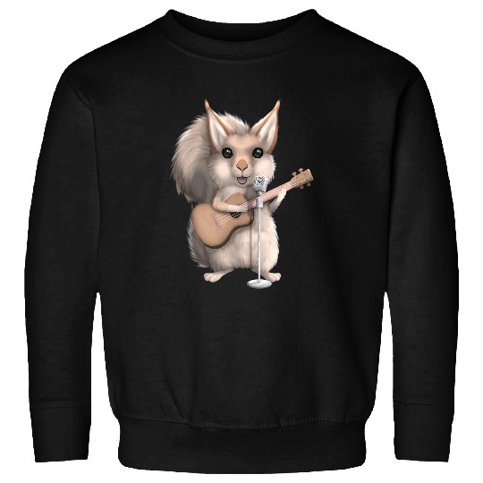 Squirrel Pet Singing Guitar Player Musician Music Guitarist Cute Sweatshirts