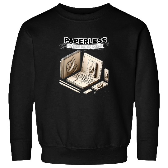 Paperless Is New Desk Clean Space Clear Mind Sweatshirts