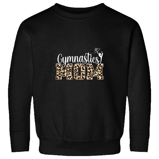 Gymnastics Mom Leopard Print Cute Gymnast Parent Womens Sweatshirts