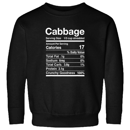 Purple Cabbage Gift Christmas Nutrition Facts Thanksgiving Sweatshirts