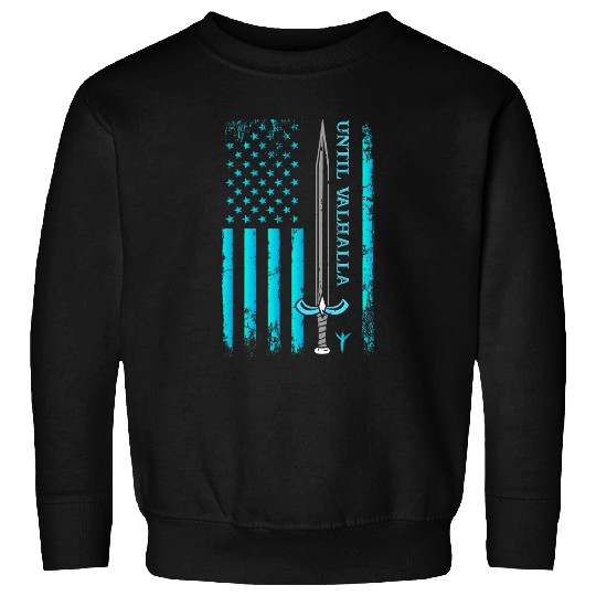 Womens ShieldMaiden American Flag Until Valhalla Lagertha Viking Sweatshirts