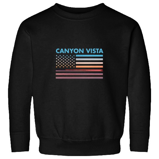 vintages Sunset American Flag Canyon Vista Pennsylvania Sweatshirts