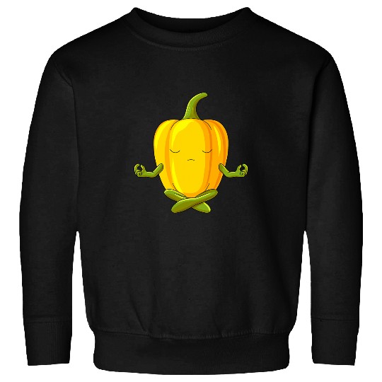 Lacrosse Gift Funny Yoga Vegetable Meditating Bell Pepper Sweatshirts
