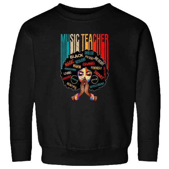 Black Music Teacher Afro Love Melanin African American Women Sweatshirts
