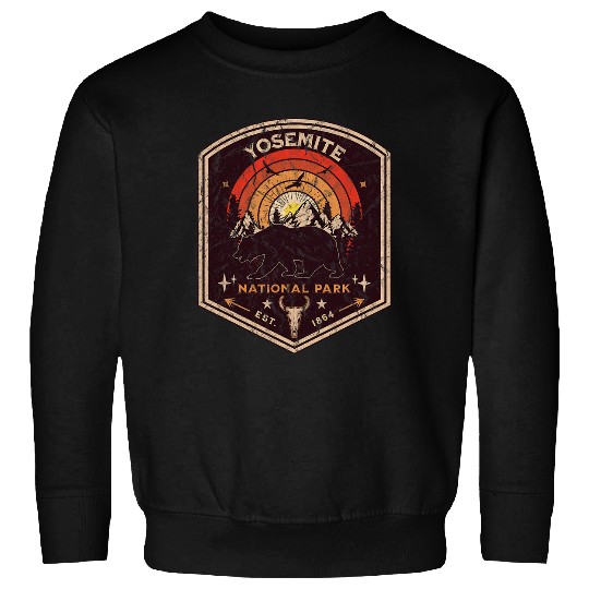 Retro Bear Yosemite National Park 1872 Hiking Souvenir Sweatshirts