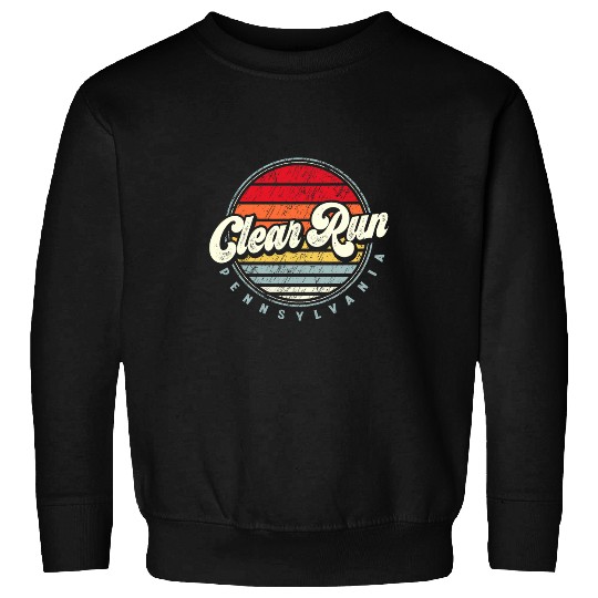 Retro Clear Run homes State Cool 70s Style Sunset 1 Sweatshirts