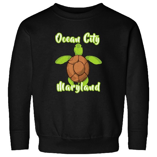 Turtle Pet Ocean City Maryland Beach Whimsy Cute Loggerhead Turtle Sweatshirts
