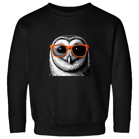 Owl Pet Cool Barn Owl Bird Wearing Sunglasses Graphic Art 2 Sweatshirts