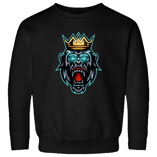 Owl Pet Gorilla Face Angry Growling Scary Silverback Gorilla King Sweatshirts