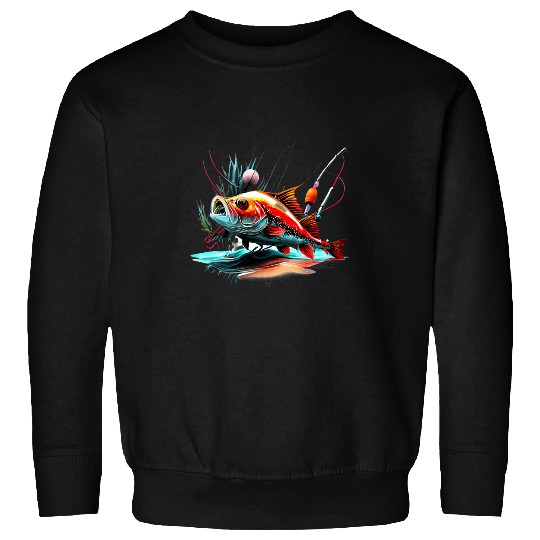 Multi Color Fish Cool Design Graphic Fisherman Sweatshirts