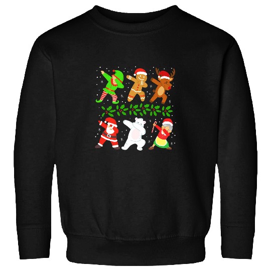 Lacrosse Gift Christmas Dabbings Santa Elf Moose Gingerbread Sweatshirts