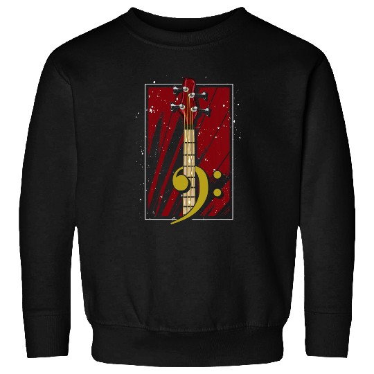 Bass Guitarist Bassist Music Bass Clef Headstock Bass Guitar Sweatshirts