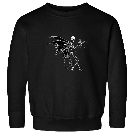 Fairycore Aesthetic Grunge Skeletons Butterfly Wings Skull Sweatshirts