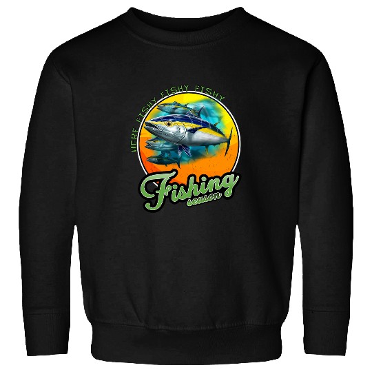 Yellow Fin Tuna Fish Fisherman Fishing Season Tuna Design Sweatshirts