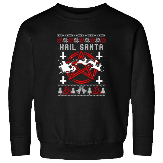 Goats Lover Hail Santa Krampus Christmas Satanism Goats Baphomet Satan Sweatshirts