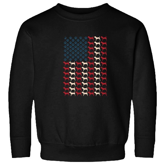 vintages Beagle Dog Paw As American Flag Funny Owner Sweatshirts